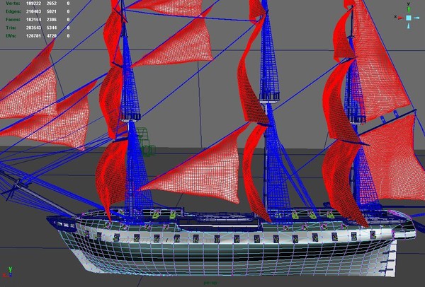 3d model u s constitution ship - U.S.S. CONSTITUTION... by Monkey Wrench